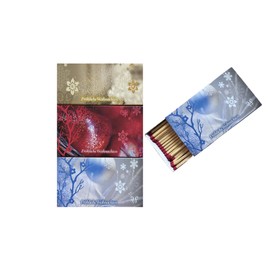 jameitop® 3 x Pack of 45 XL Matchboxes, 10 cm with Christmas Greetings, Merry Christmas Matches, X-Mas Matches