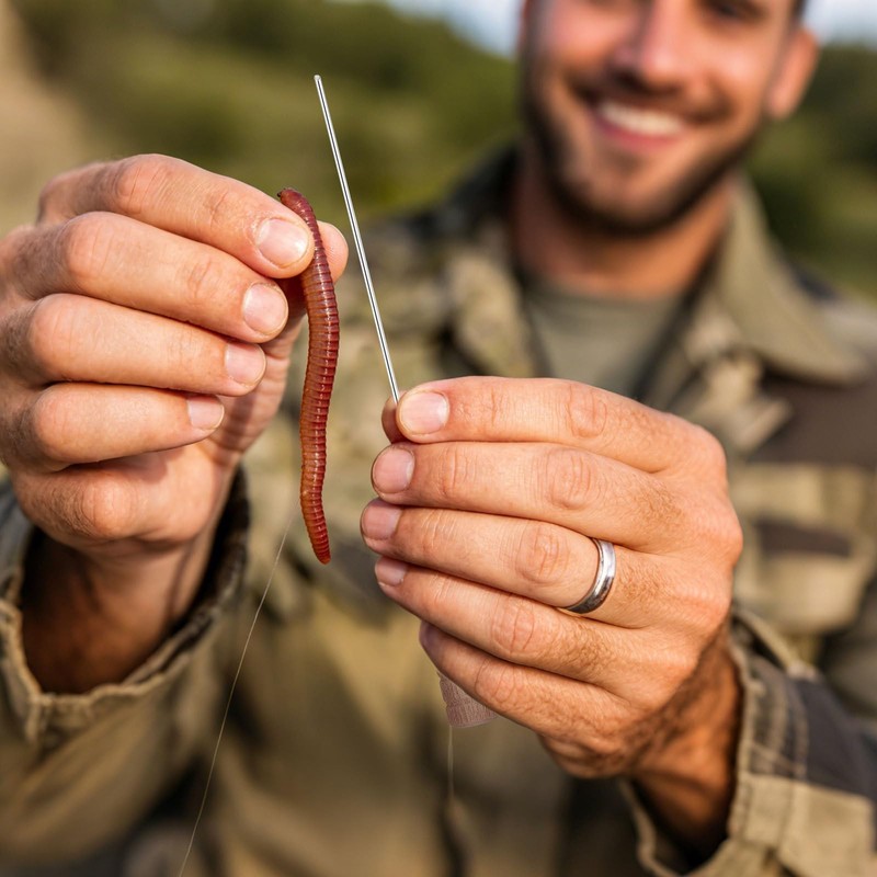 DOITOOL Stainless Steel Worm Threader Tool Fishing Baiting Needle