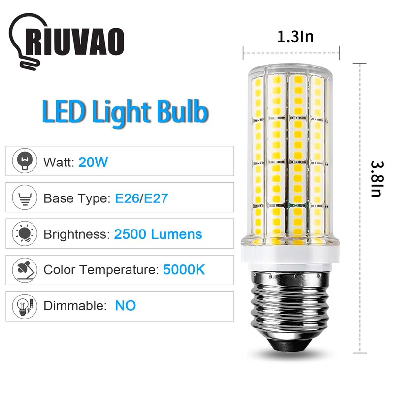 RIUVAO LED Light Bulb 200W Equivalent 2500 Lumen Super Bright