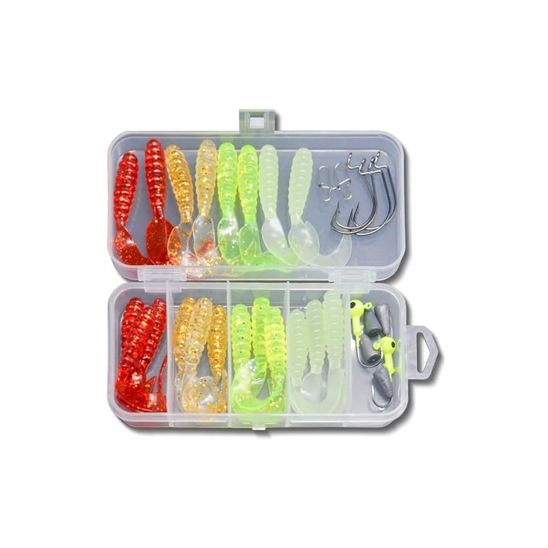 Steinn Rubber Fish Set with Hooks and Offset Jig Heads