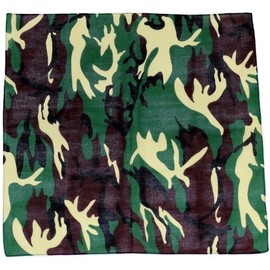 Novelty Bandanas 100% Cotton, Head Wrap 22" x 22" (Army Camo, 22 X 22 in)