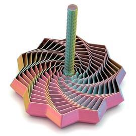 Expanded Sensory Fidget Star with Handle - Very Satisfying Sight and Sound with Hypnotizing Visual Fidget Toy:_Red - Yellow - Green_Large