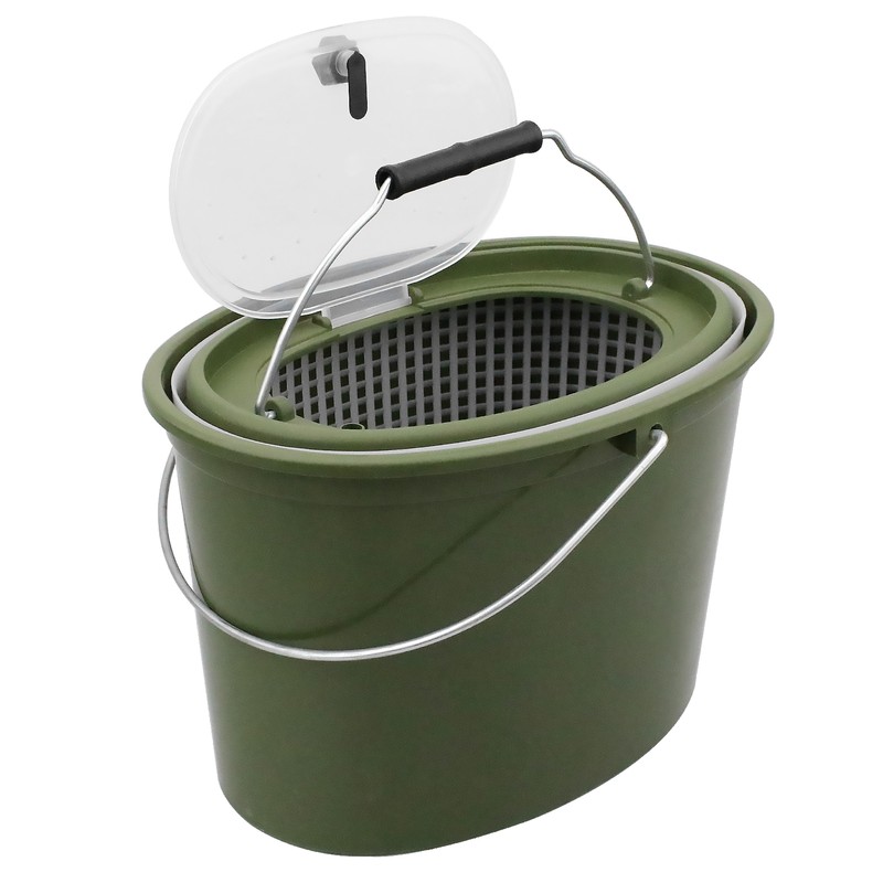 2-in-1 Fishing Bucket Double-Deck Fish Box Detachable Fish Strainer Colander