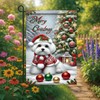 Starlit Patio Merry Christmas Garden Flag Maltese Terrier Dog Flag