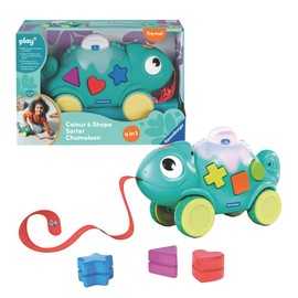 Ravensburger Play+ Colour & Shape Sorter – Chameleon | 3-in-1 Shape Sorting & Pull-Along Toy | Encourages Early Learning & First Steps | 6 Months and Up