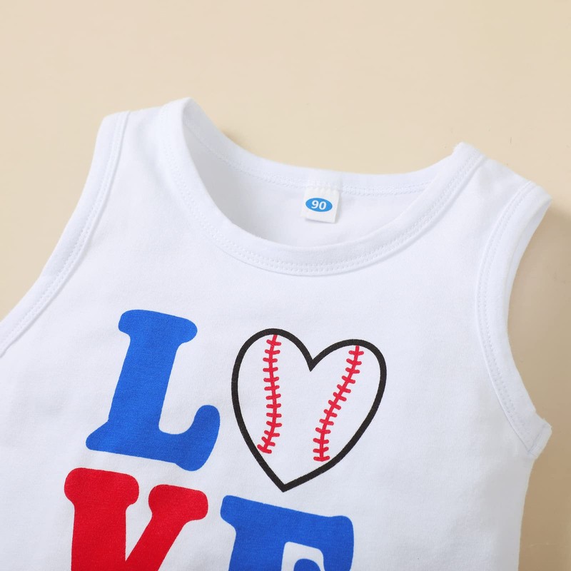 LYSMuch Conjunto de ropa de verano con estampado de béisbol,