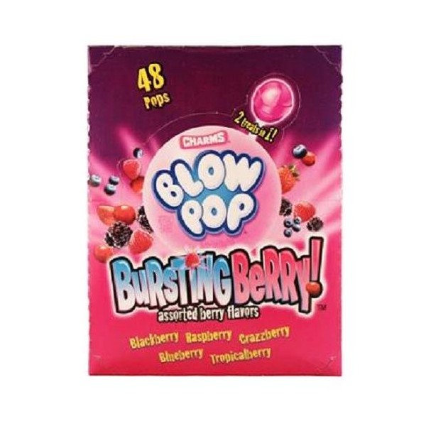 CHARMS BLOW POP BURSTING BERRY ( 48 in a Pack )
