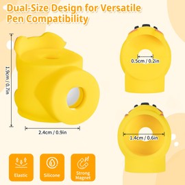 Gscocl 6PCS Silicone Magnetic Pen Pencil Holder,Upgraded Bear Shape,Cute Design Practical Decoration,Suitable for Refrigerator,Whiteboard, Metal Shelf,Garage,Music Stand,Storage Cabinet(6Colours)