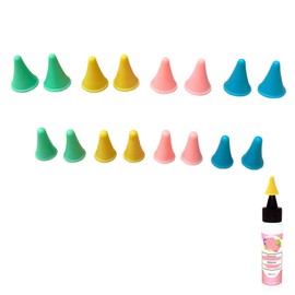 SPANSEE 16 PCS Glue Bottle Toppers, Rubber Stoppers Compatible with Art Glitter Glue Bottles, Glue Bottle Caps Compatible with Sugarbelle, 8 Small Sizes and 8 Large Sizes Stoppers