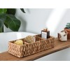 StorageWorks Small Wicker Basket for Organizing with 4-Section, Natural Water