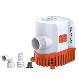 SEAFLO 17 Series Automatic Submersible Bilge Pump - 800 GPH, 24V, 3/4" & 1-1/8" Outlet 4-Year Warranty! All-in-One Pump and Float Switch, Snap-Off Strainer, Compact for Marine Boat Yacht