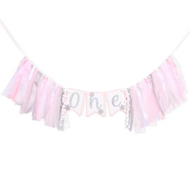 Winter Onederland Highchair Banner for 1st Birthday - Pink Snowflake High Chair Banner, Winter Wonderland Party Supplies, Winter Party Decorations for 1st Birthday Girls, Snowflake Birthday Party