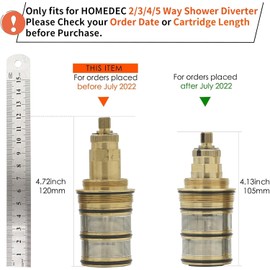 【For BEFORE July, 2022】 HOMEDEC 2/3/4/5 Way Shower Diverter Temperature Cartridge Replacement