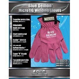Blue Demon Microtig Gloves, Pink, Large