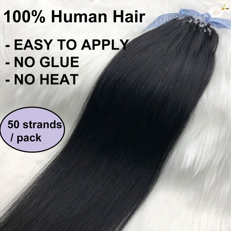 GOOFIT Hair Extensions Micro Loop Human Hair Extensions Remy Hair