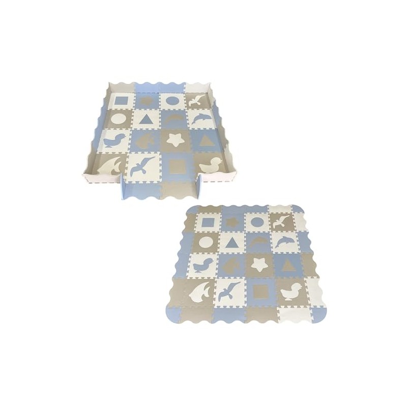 Tapete de Juego de Animales (Azúl Beige)