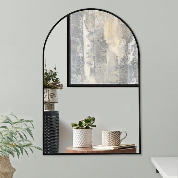 Americanflat 20x30 Framed Black Arched Mirror - Arched Wall Mirror for Bedroom, Entryway Hall, Living Room, and Black Mirror for Bathroom - Curved Arch Mirror for Room Décor