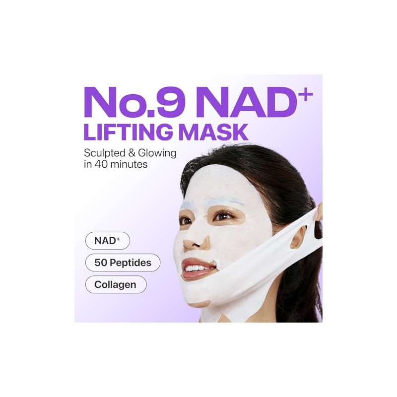 No9 NAD Bio Lifting Full Cover Facial Mask 4 piezas