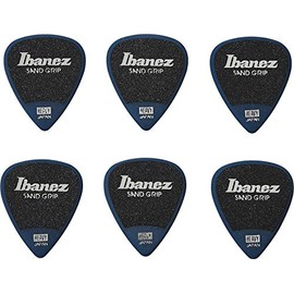 IBANEZ Flat Pick Sand Grip - Blue Pack of 6 (PPA14HSG-DB)