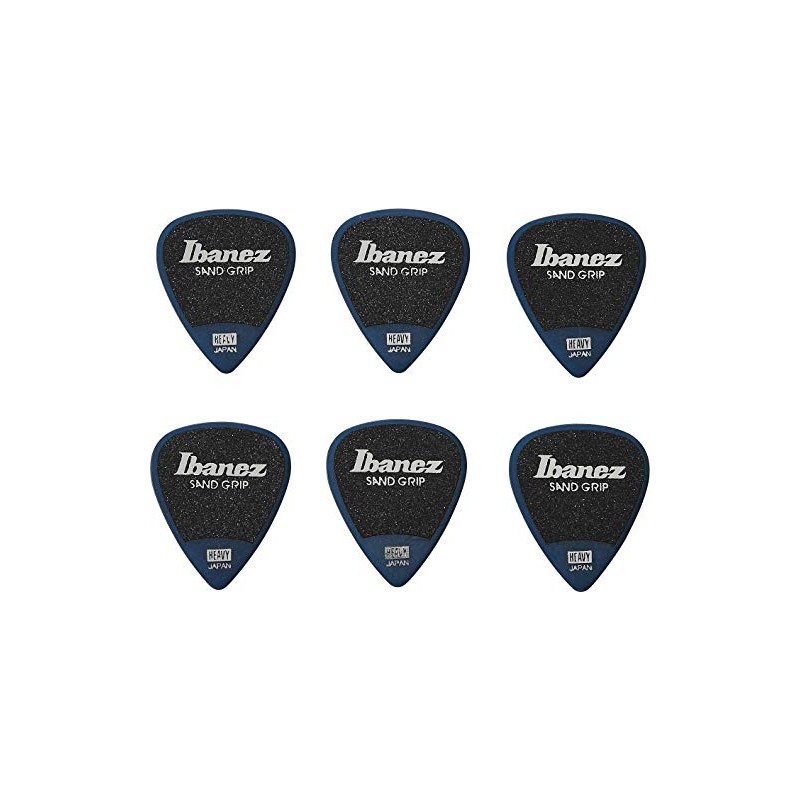 IBANEZ Flat Pick Sand Grip - Blue Pack of 6