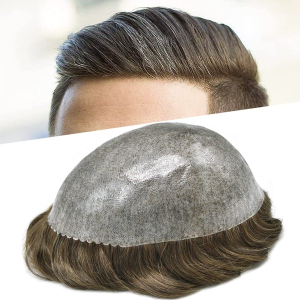 Healthlif Mens Toupee Hair Replacement System for Men Human Hair