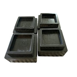 Prime Woodcraft Premium Wood 2 Inch Furniture Risers (4 Pack) | Adds 2 inches + Heavy Duty | Extra Space for Cleaning & Storage | Bed Risers, Desk Riser, Table Risers, Sofa Risers (Black)