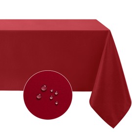 Softalker Christmas Red Table Cloth Wipe Clean 140x200 CM Xmas Tablecloths Rectanglar Water Resistant Tablecloth Table Cover for Party Banquet Dining Poker Table and Festival Decorations 55x78 inch