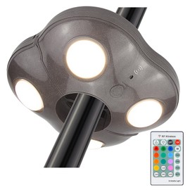 BIGMONAT Patio Umbrella Light Battery Operated, Outdoor Table Umbrella Lights with Remote and Timer, Color Changing Pole Light, Wireless Tent Lights for Camping, Brightness Dimmable, 250 Lumens