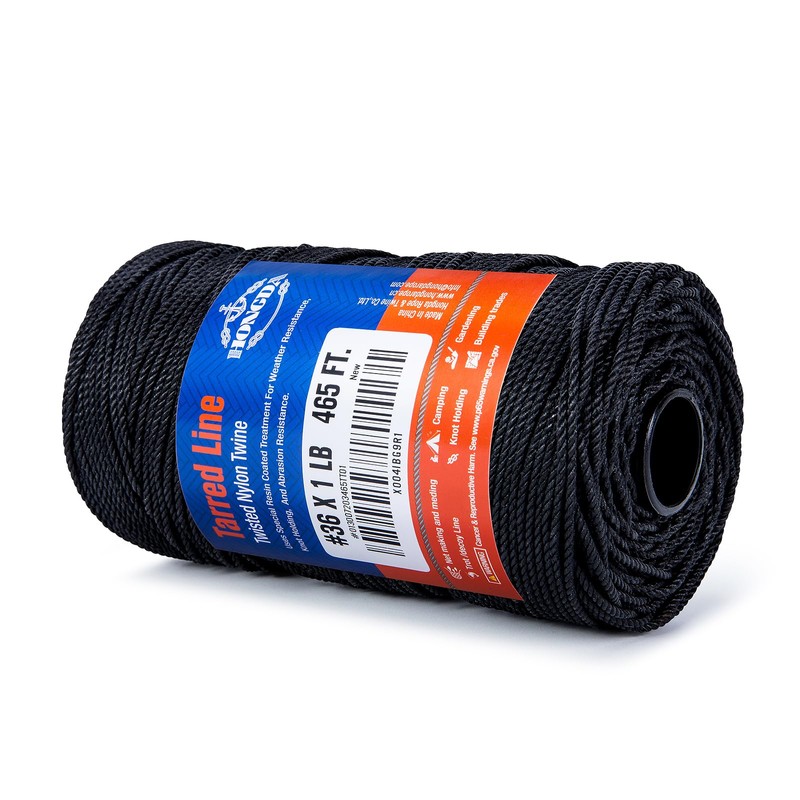 HONGDA Tarred Bank Line Twine, 465 Feet Nylon Twine #36