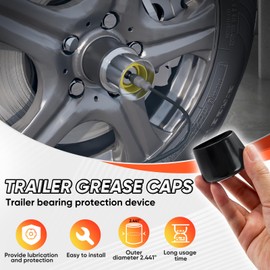 Upgrade 2 Pcs 2.441" Inch Bearing Protectors Stainless Steel+Copper with Protective Bras Trailer Bearing Dust Cap for Trailer Boat Fits Most 8 Bolt/Lug Hubs Grease Caps