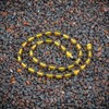 Genuine Amber Necklace - Polished Sphere and Cylinder Shaped Beads
