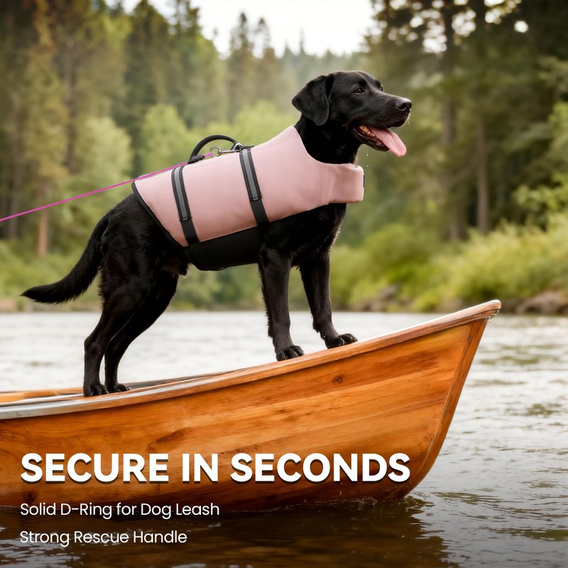 VIVAGLORY Rip Stop Dog Life Jacket, Swimming Aid & Buoyancy,