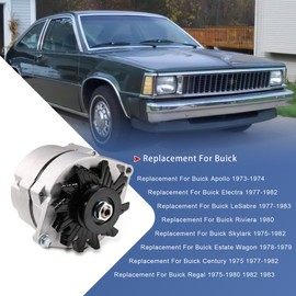 Alternator High Output 105Amp 1-Wire 10SI Self-Exciting Replacement For SBC BBC GM ADR0151 12 Volt Electrical Alternator ADR0335, 400-12340, 20-102-7, 7127-SE105, 47-4247, 3000-0505