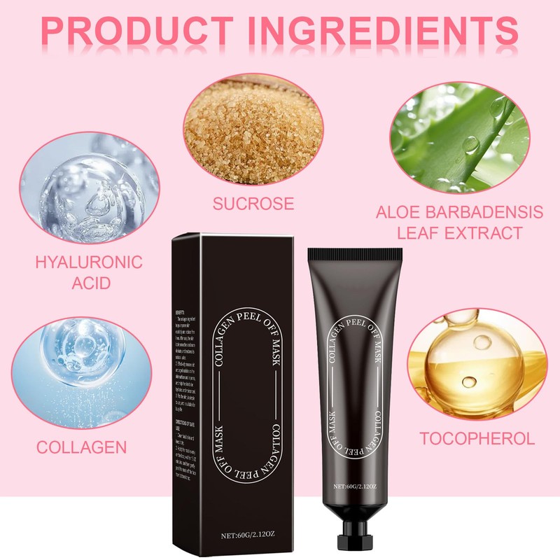 FunnAura 2PCS Collagen Face Masks, Face Peel off Mask, Hydrolyzed