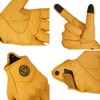 mjmoto Yellow Classic Goat Leather Motorcycle Gloves with Hole Summer