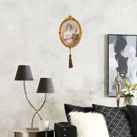 Hzxcuim Oval Vintage 5x7-inch Photo Frame with Tassel Pendant Vintage Style Resin Photo Frame for Wall or Tabletop Display (Gold, 5X7)