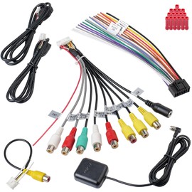 Zenoruslky Android Stereo Harness Kit, Car Radio Wire Harness with 16Pin ISO Stereo Adapter,20Pin RCA Harness,4Pin 6Pin USB Cable,10Pin Backup Camera Cable,GPS Antenna