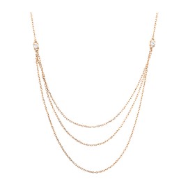 Sofia Milani - Women's Necklace 925 Silver with Zirconia Stones - Layer Design, Gold, Cubic Zirconia
