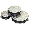 QWORK 3-Pack Wood Church Tambourine Set for Adults - 6",