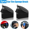 2Pcs Car Wheel Waxing Sponge and Tire Shine Applicator Pad
