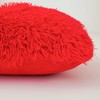 Red Plush Throw Pillow Covers 18"x18", Soft Decorative Fuzzy Fluffy
