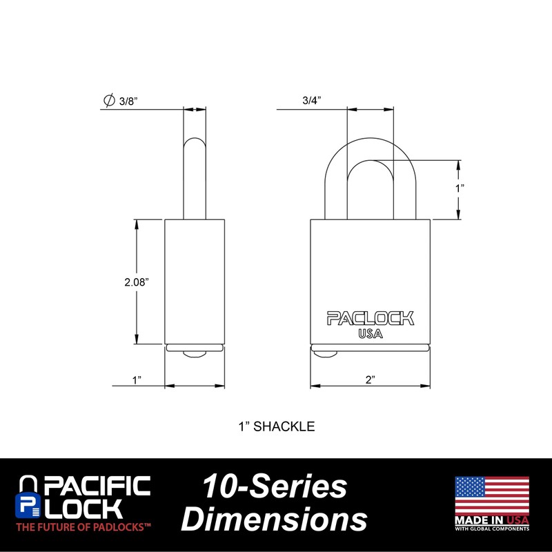 PACLOCK's UCS-10A Universal Jobsite Box Lock, High Performance 6-Pin Cylinder,
