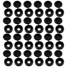 Coufce 100 PCS M6 Plastic Hinged Screw Cover Caps Snap Covers for Screw Protection（Black）