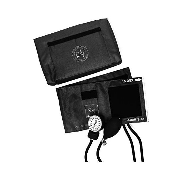 EMI Deluxe BLACK Aneroid Sphygmomanometer Blood Pressure Monitor Adult Cuff #217