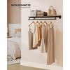 SONGMICS Clothes Rack with Top Shelf, Wall Mounted Clothing Rack,