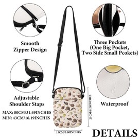 VAMSII Snail Lover Gift Snail Design Crossbody Bag Who Loves Snails Travel Bag Snail Owner Fan Gift (Snail Design C)