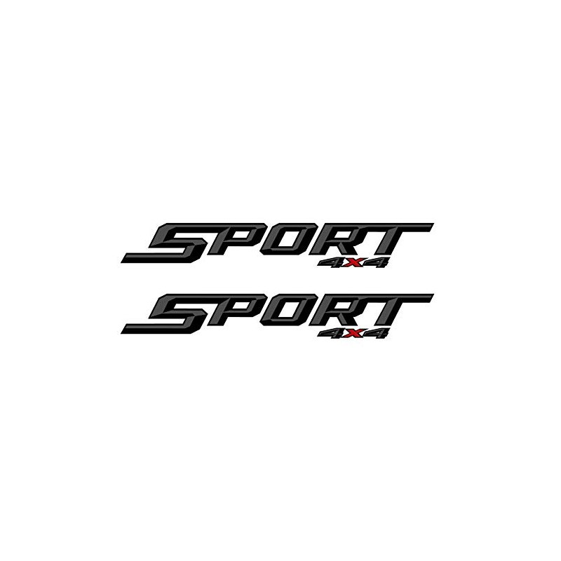 Black Sport 4x4 Bedside Decals: Fits 2017-2019 Ford Trucks 2