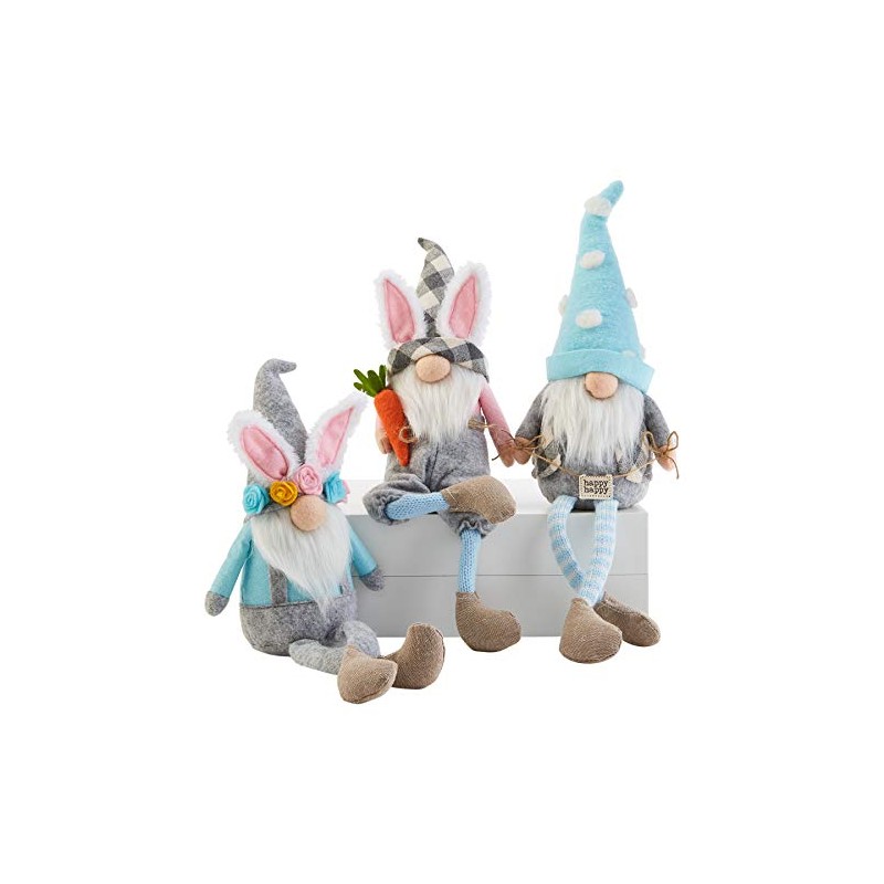 Mud Pie Happy Sign Dangle Leg Gnome, 9"" x 4"""