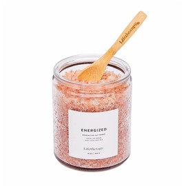 Lifetherapy Energized Mood Melting Salt Soak | Pink Himalayan and Sea Salt with Moisturizing Sunflower Oil | 16oz