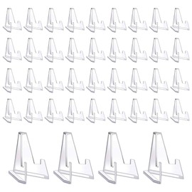 AKSIQIOL 40-Pack Crystal Clear Universal Display Stands ， Multipurpose Showcase Solutions ， Collectible Card Holders ， Badge, Medal, Watch Exhibition Supports ， Desktop Presentation Riser